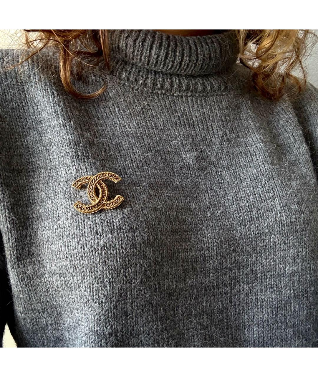 CHANEL Золотая металлическая булавка / брошь, фото 4