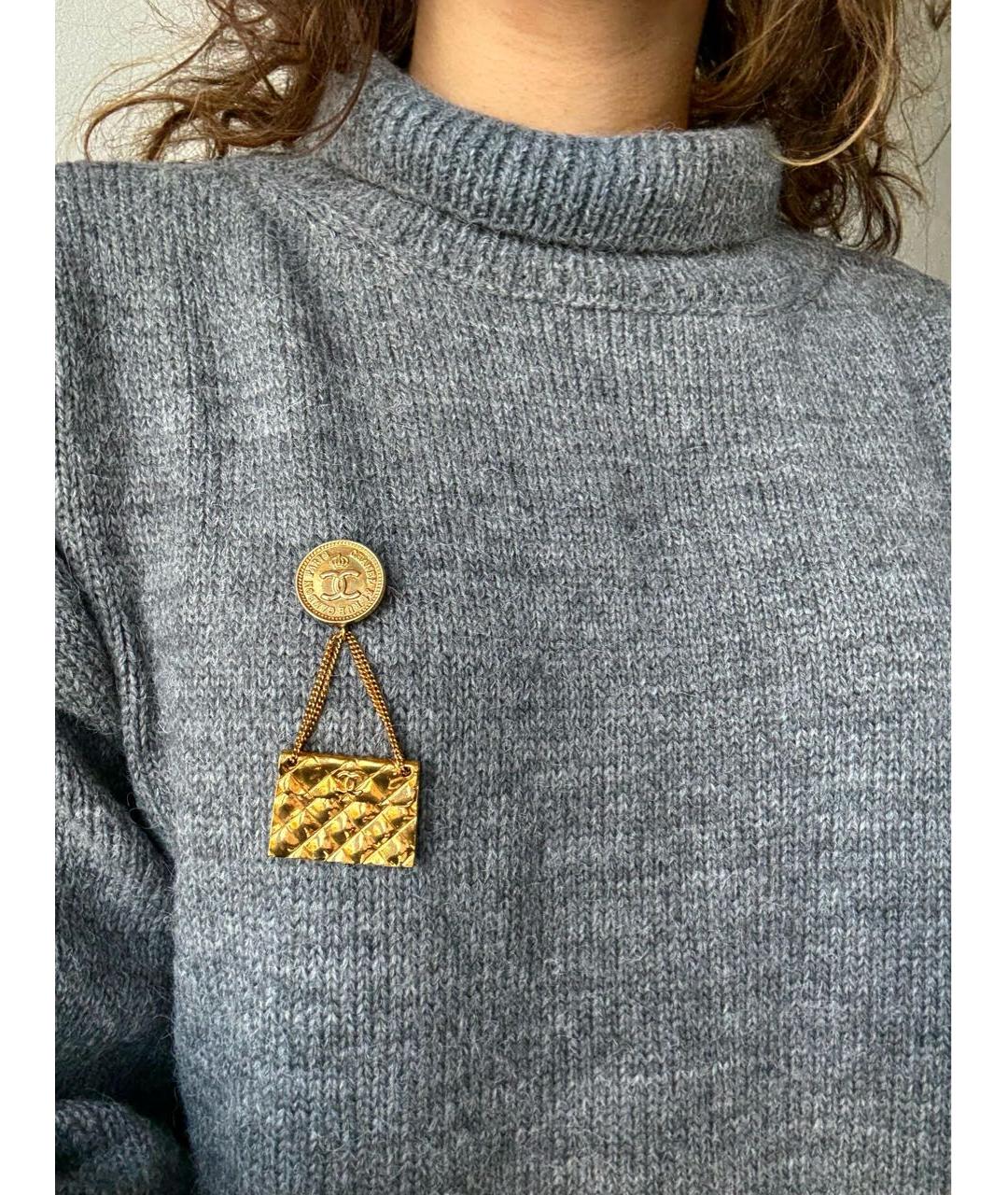 CHANEL Золотая позолоченная булавка / брошь, фото 4