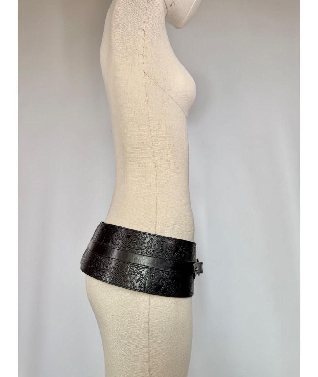 VERSACE Черный кожаный ремень, фото 2