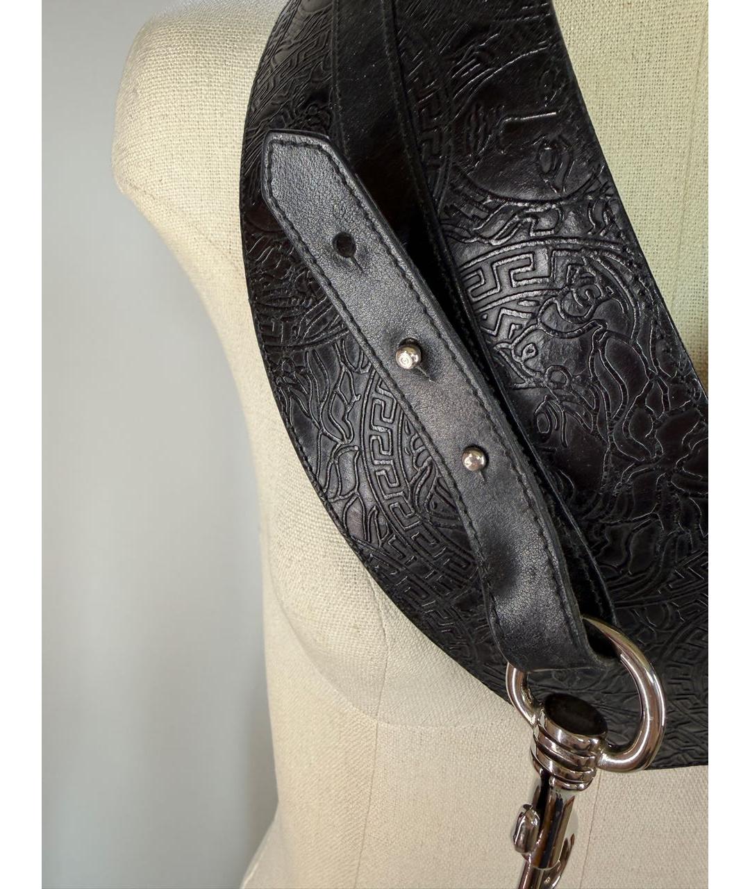 VERSACE Черный кожаный ремень, фото 6