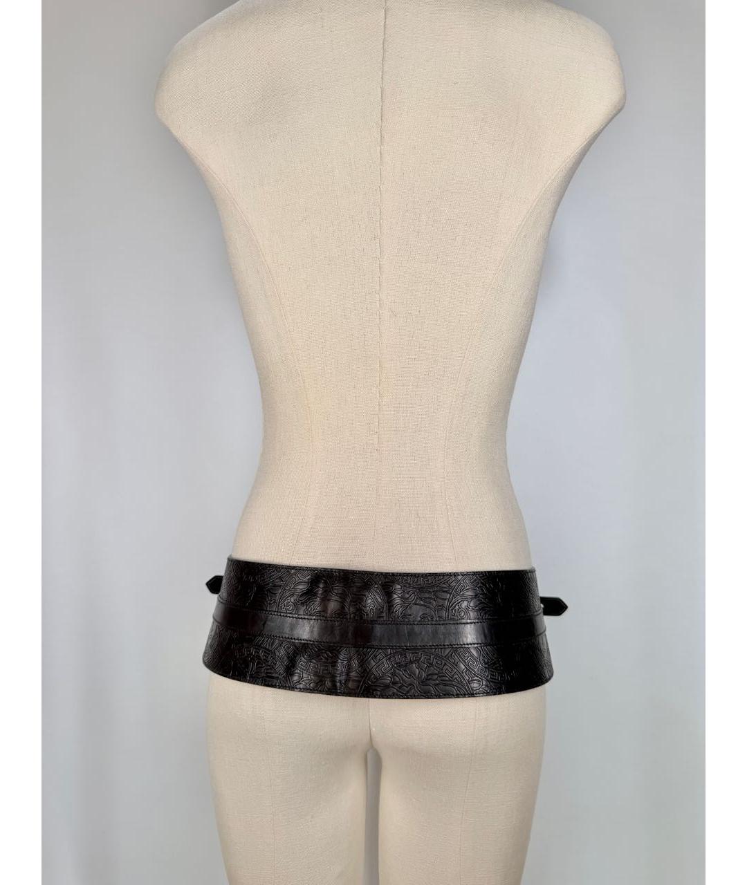 VERSACE Черный кожаный ремень, фото 3