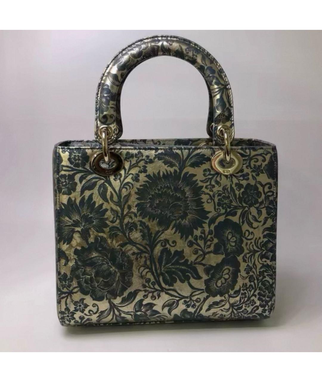 CHRISTIAN DIOR Серебряная кожаная сумка с короткими ручками, фото 7