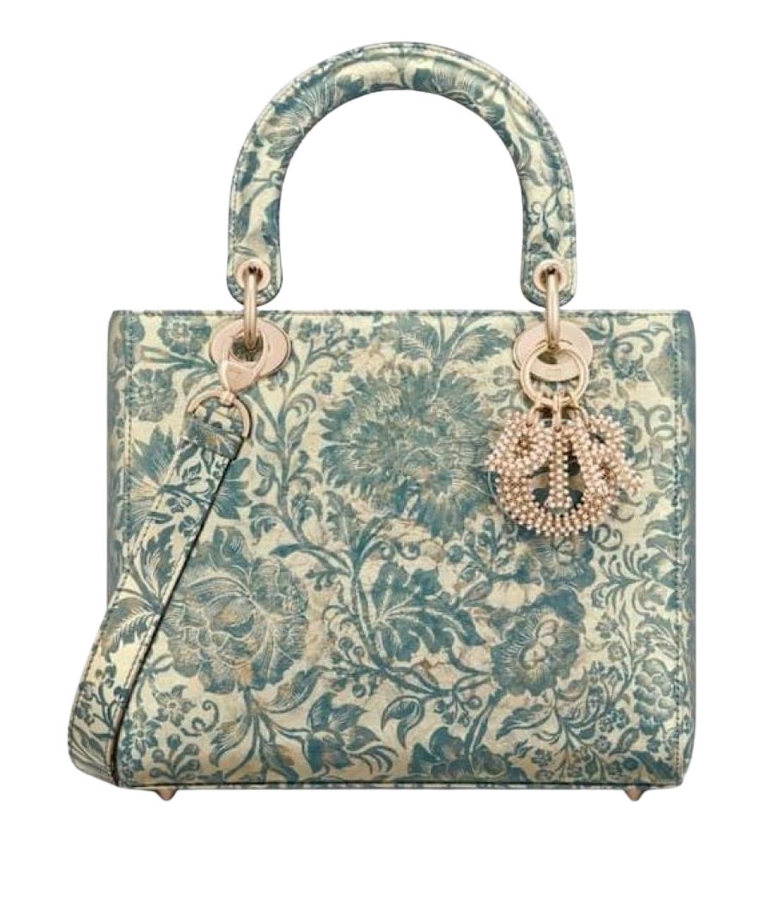 CHRISTIAN DIOR Серебряная кожаная сумка с короткими ручками, фото 1