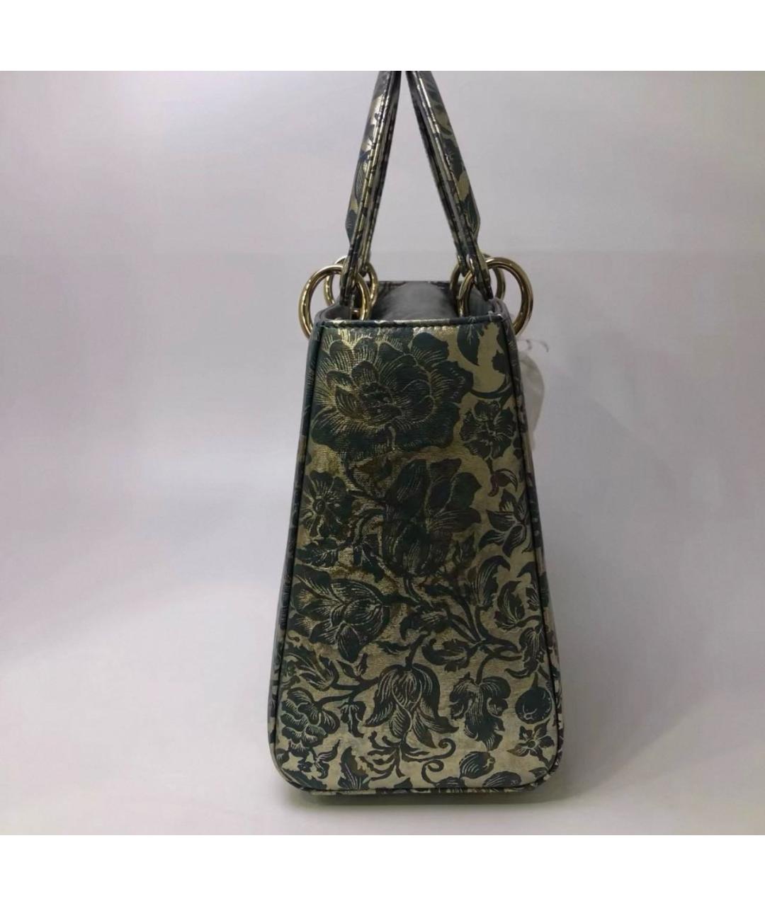 CHRISTIAN DIOR Серебряная кожаная сумка с короткими ручками, фото 6