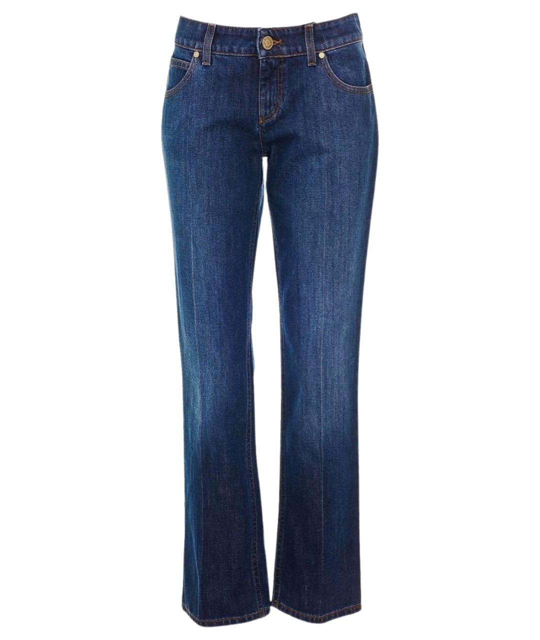 GUCCI Темно-синие хлопковые прямые джинсы, фото 1