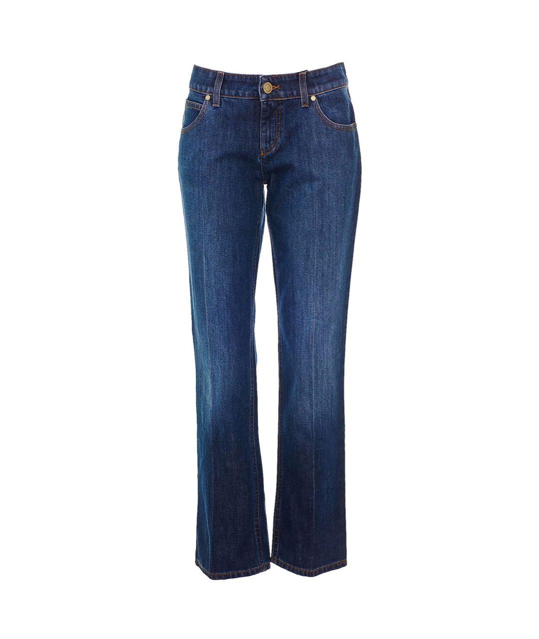 GUCCI Темно-синие хлопковые прямые джинсы, фото 9