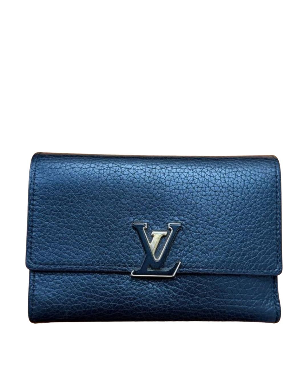 LOUIS VUITTON Темно-синий кожаный кошелек, фото 1