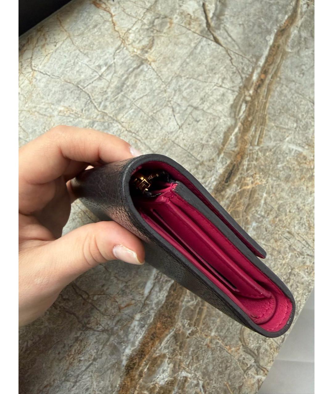 LOUIS VUITTON Темно-синий кожаный кошелек, фото 5