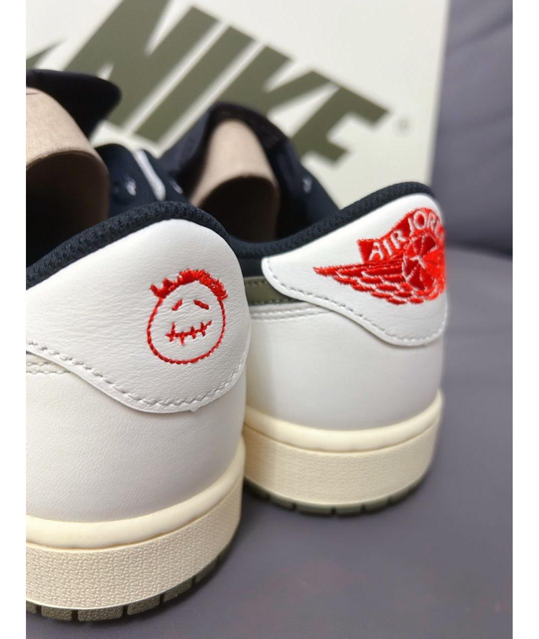 JORDAN Зеленые кожаные низкие кроссовки / кеды, фото 7