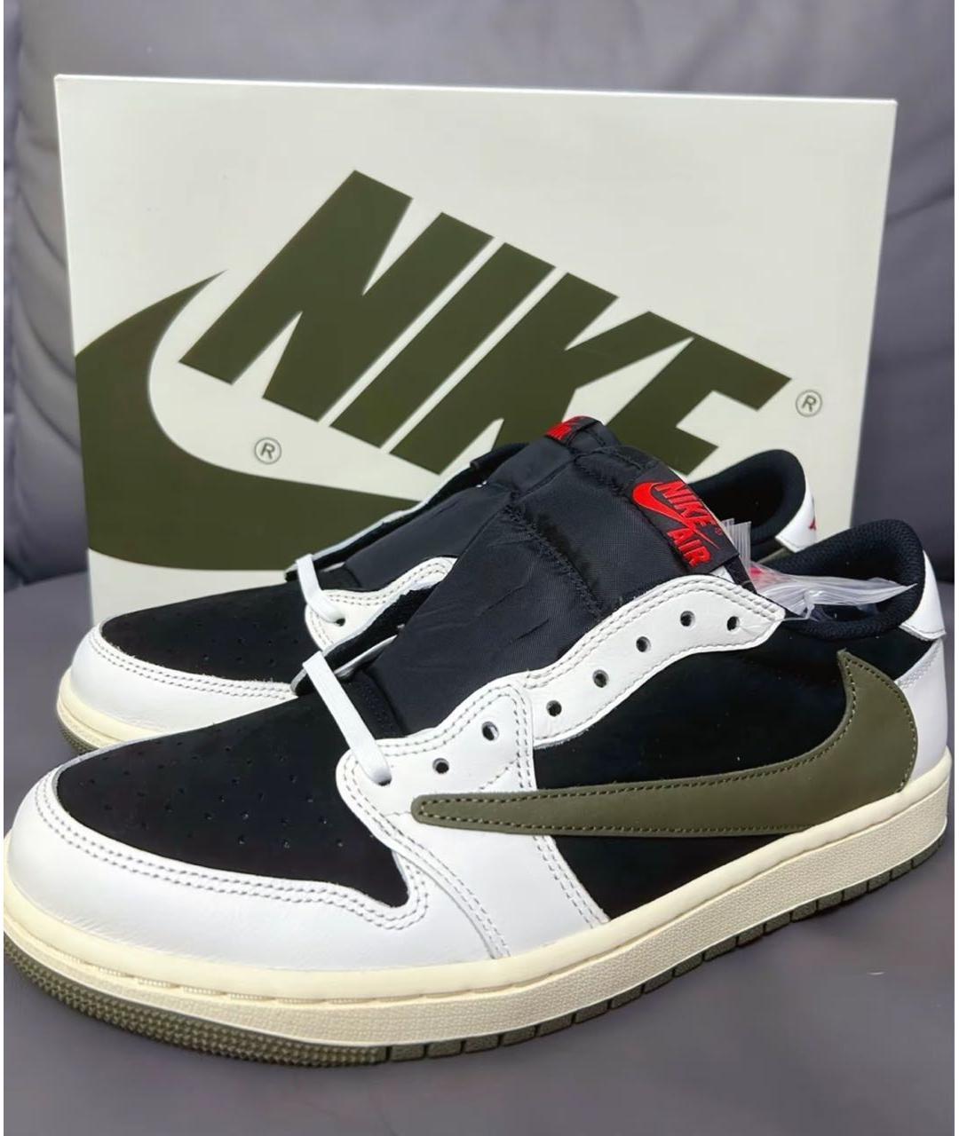 JORDAN Зеленые кожаные низкие кроссовки / кеды, фото 3