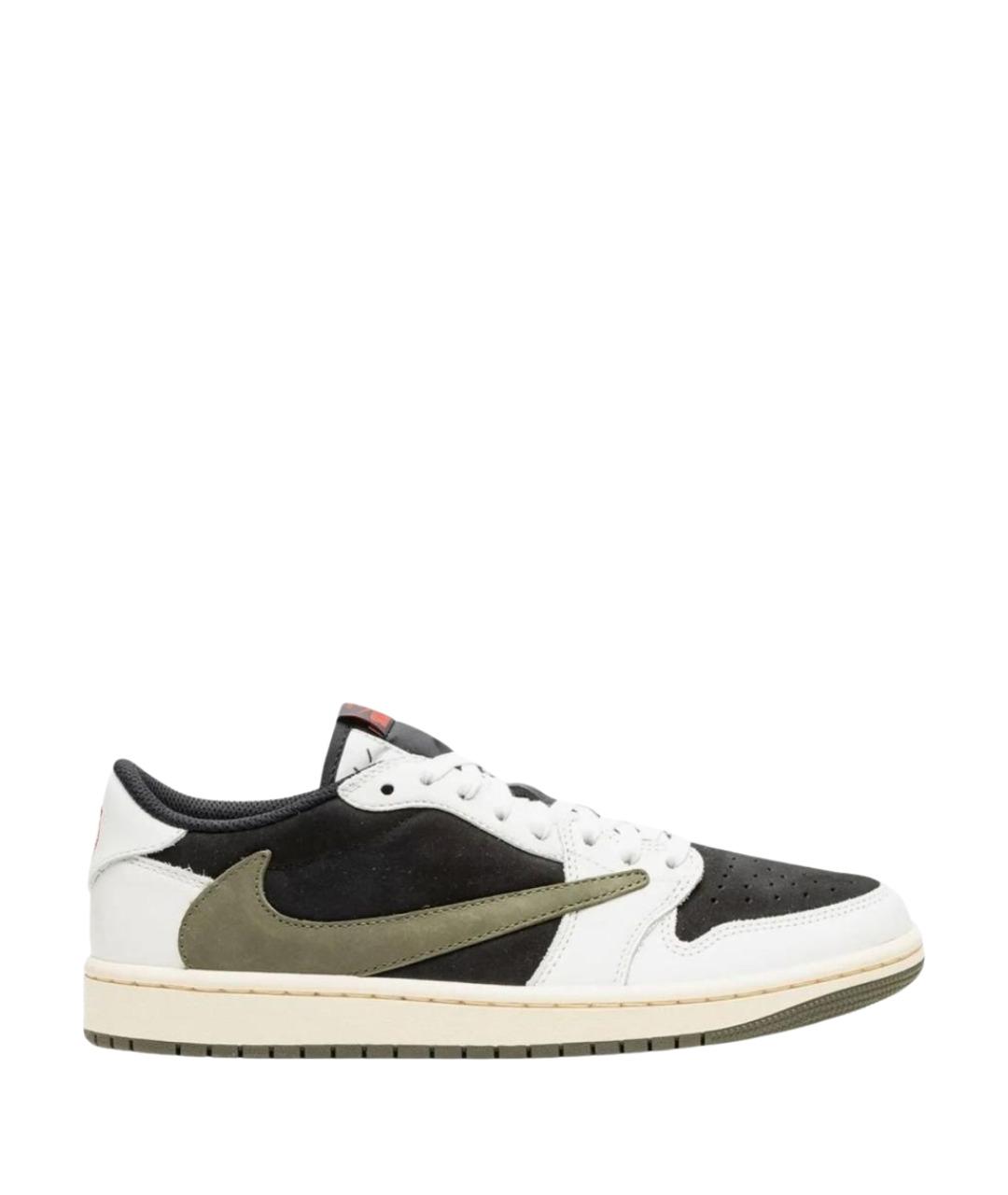 JORDAN Зеленые кожаные низкие кроссовки / кеды, фото 1