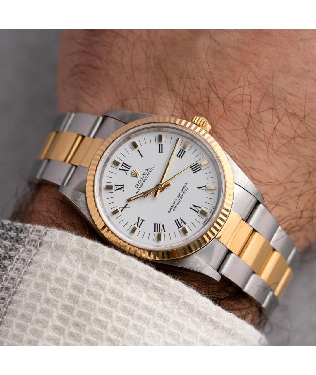 ROLEX Белые часы из желтого золота, фото 2