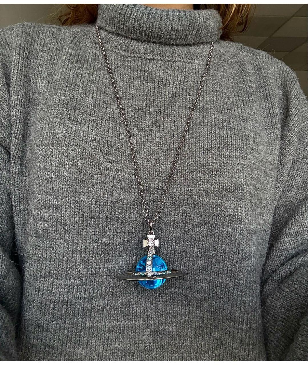 VIVIENNE WESTWOOD Голубой латунный кулон, фото 5