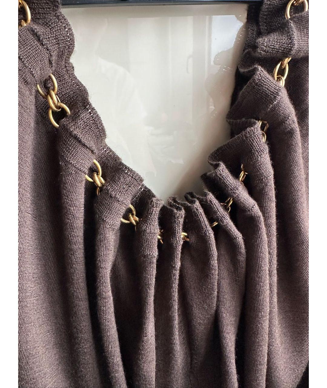 NINA RICCI Коричневая кашемировая блузы, фото 5