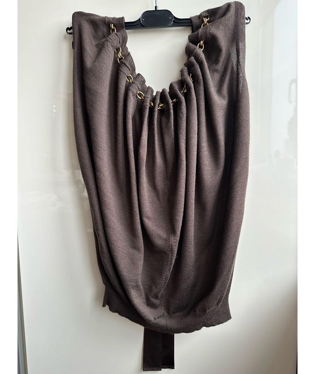 NINA RICCI Коричневая кашемировая блузы, фото 9