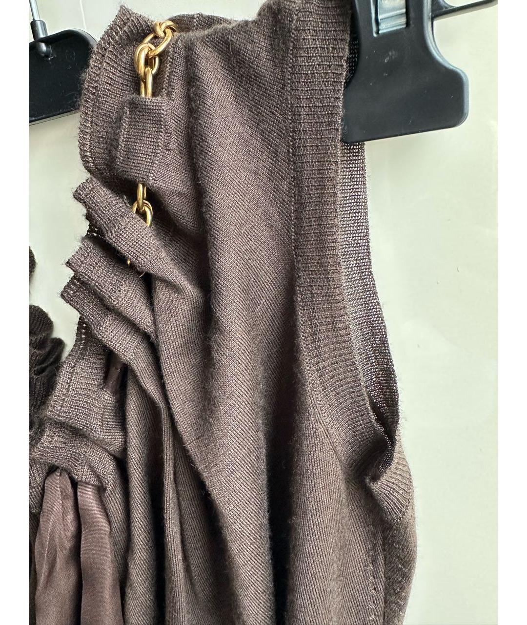 NINA RICCI Коричневая кашемировая блузы, фото 8