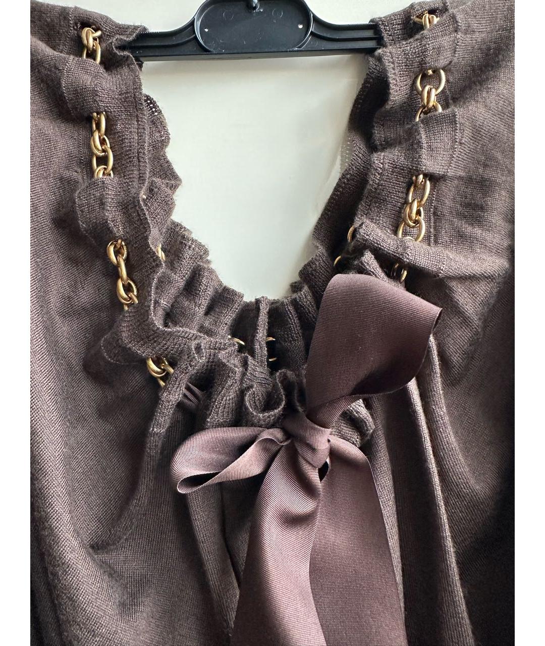 NINA RICCI Коричневая кашемировая блузы, фото 4