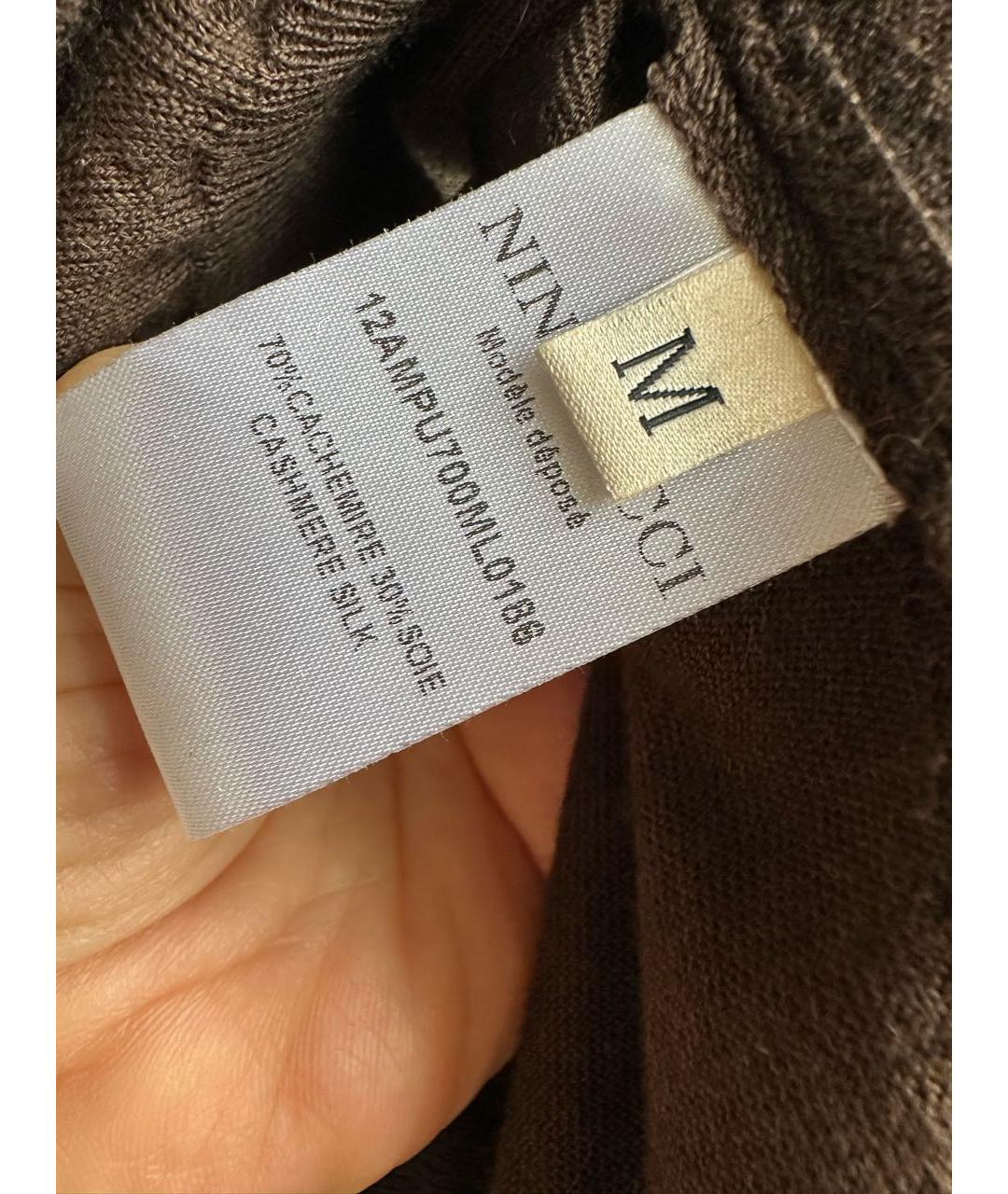 NINA RICCI Коричневая кашемировая блузы, фото 7