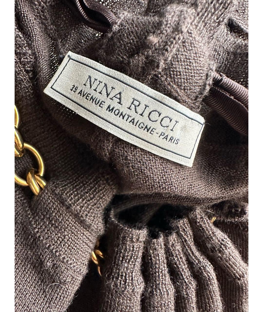 NINA RICCI Коричневая кашемировая блузы, фото 3