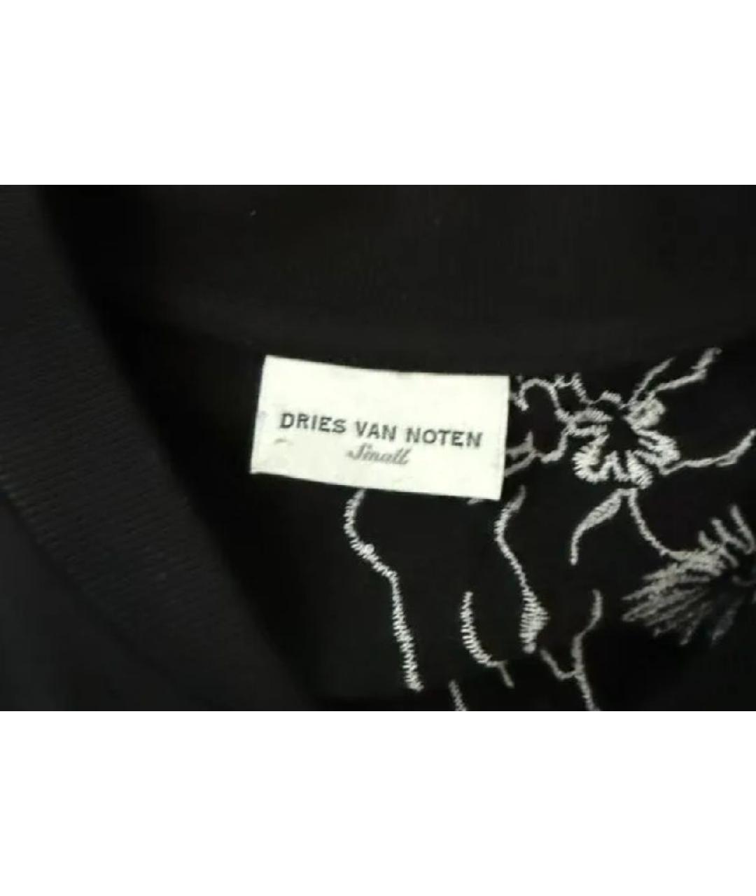 DRIES VAN NOTEN Черный хлопковый кардиган, фото 3