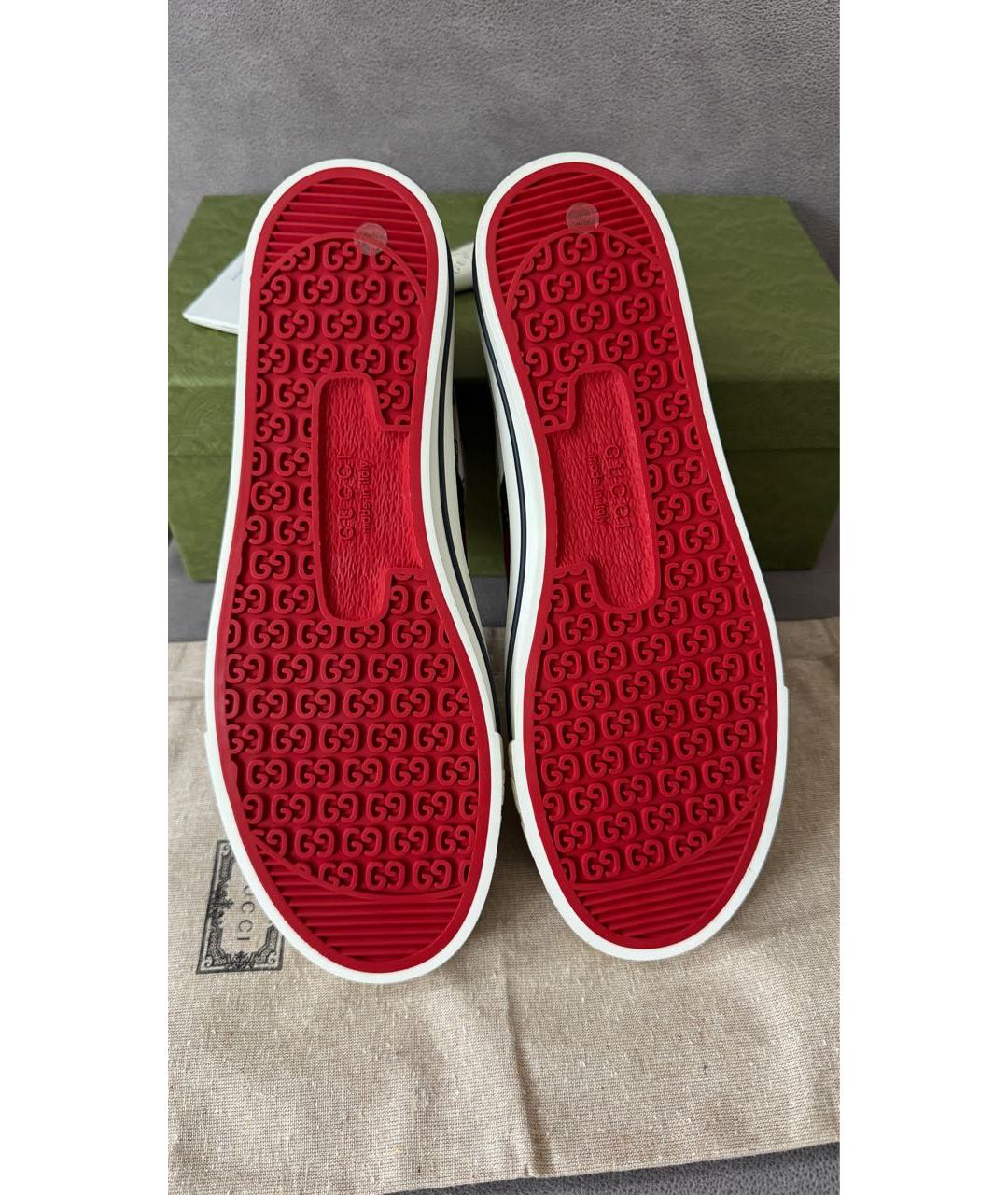 GUCCI Бежевые текстильные низкие кроссовки / кеды, фото 5