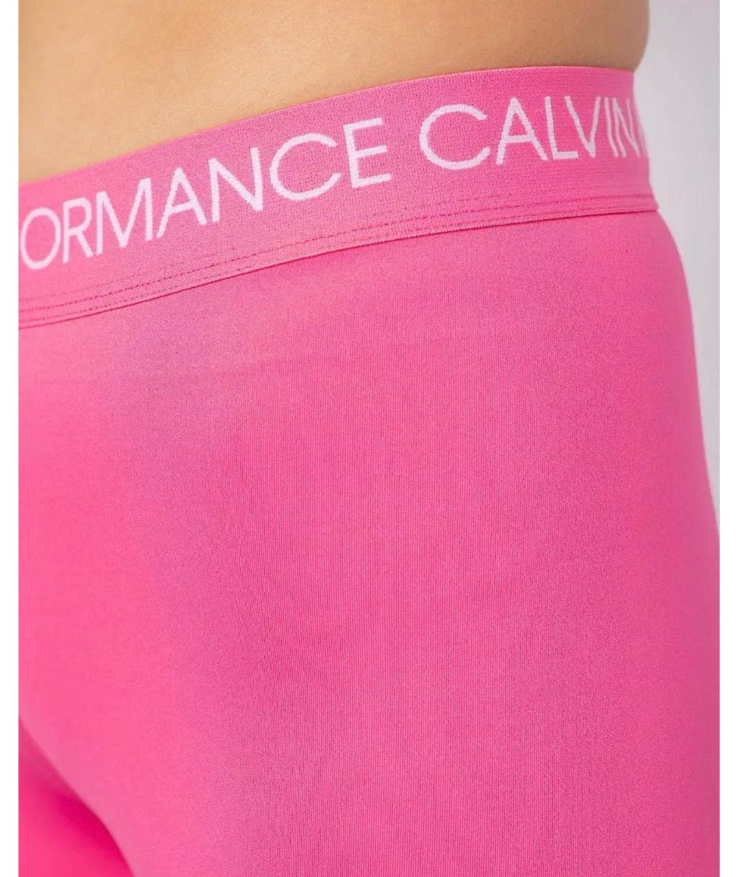 CALVIN KLEIN Розовые полиамидовые спортивные брюки и шорты, фото 4