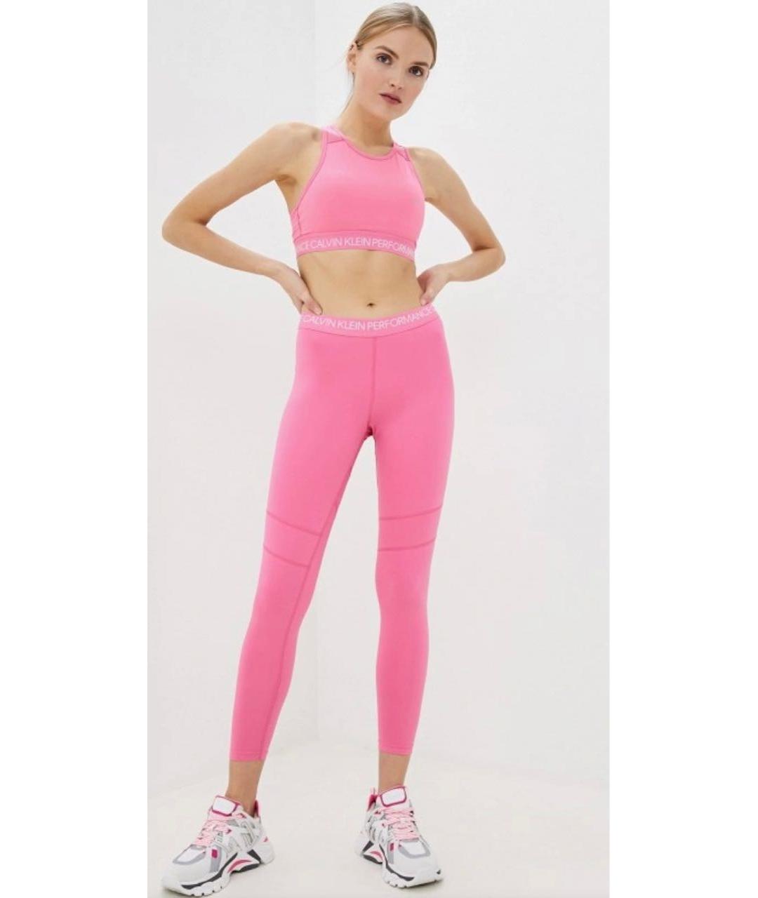 CALVIN KLEIN Розовые полиамидовые спортивные брюки и шорты, фото 5