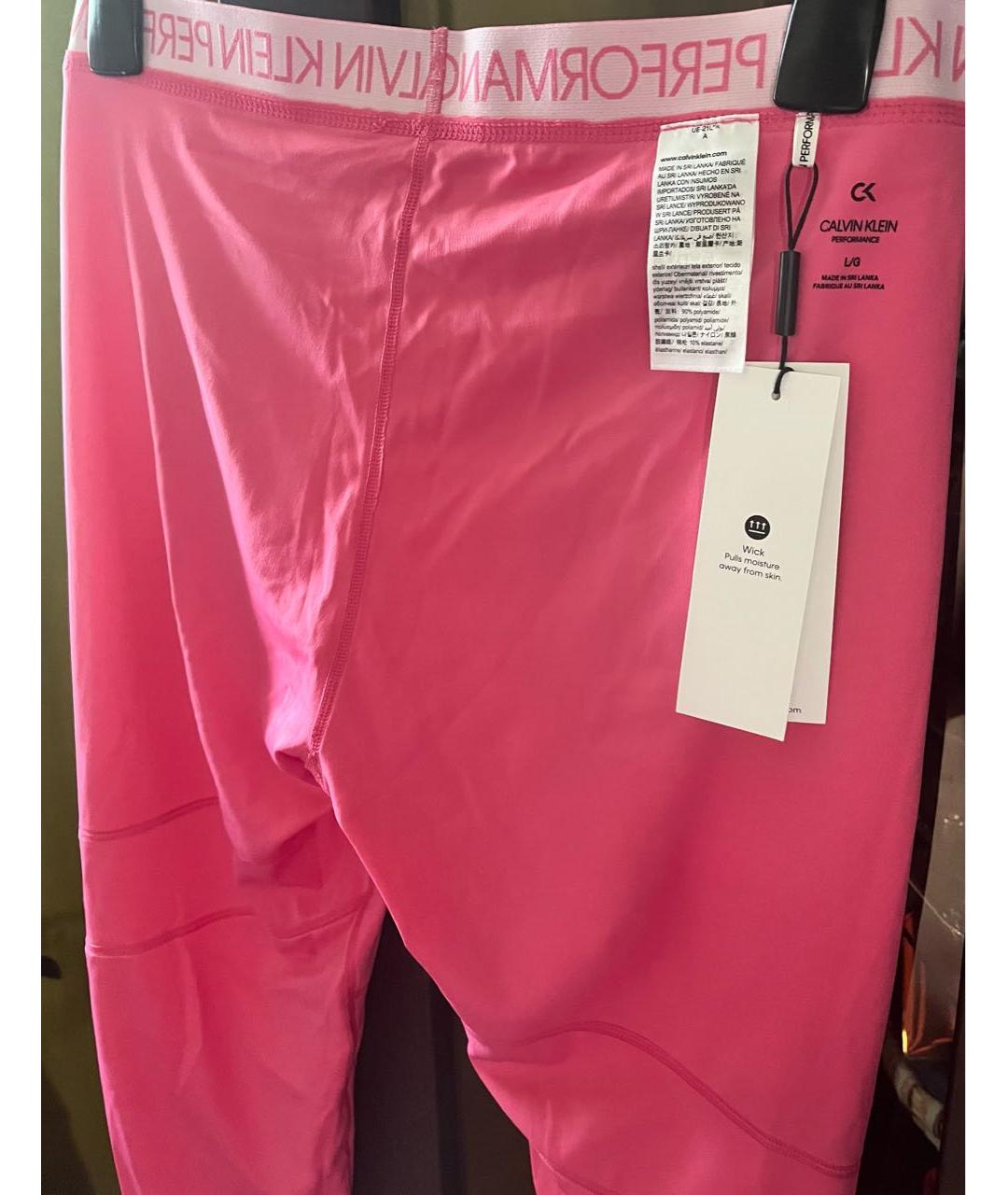 CALVIN KLEIN Розовые полиамидовые спортивные брюки и шорты, фото 3