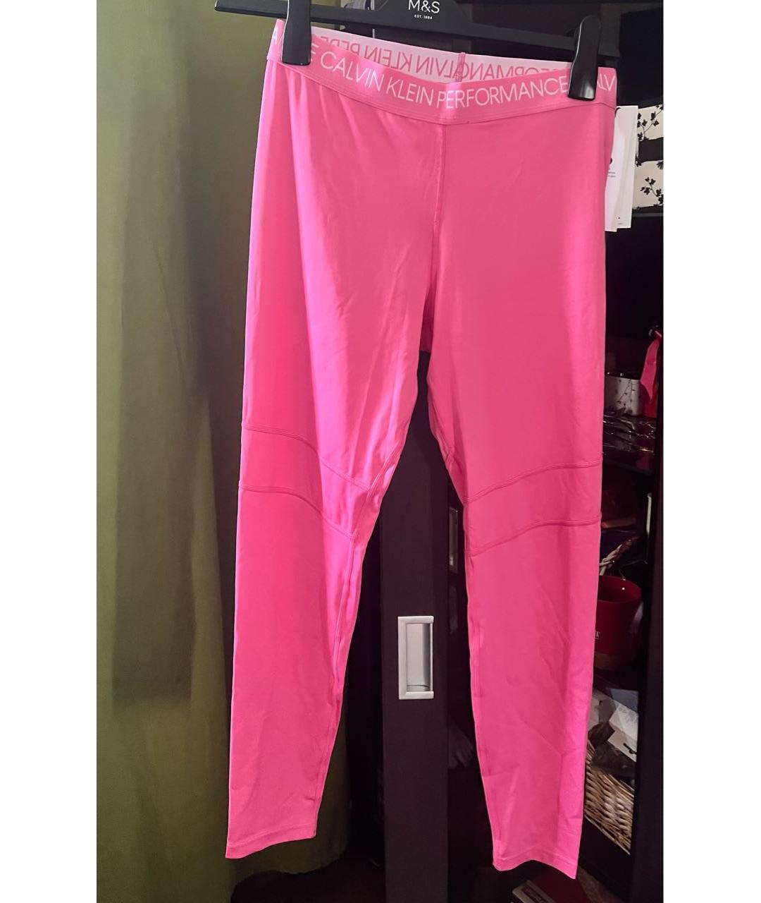 CALVIN KLEIN Розовые полиамидовые спортивные брюки и шорты, фото 9