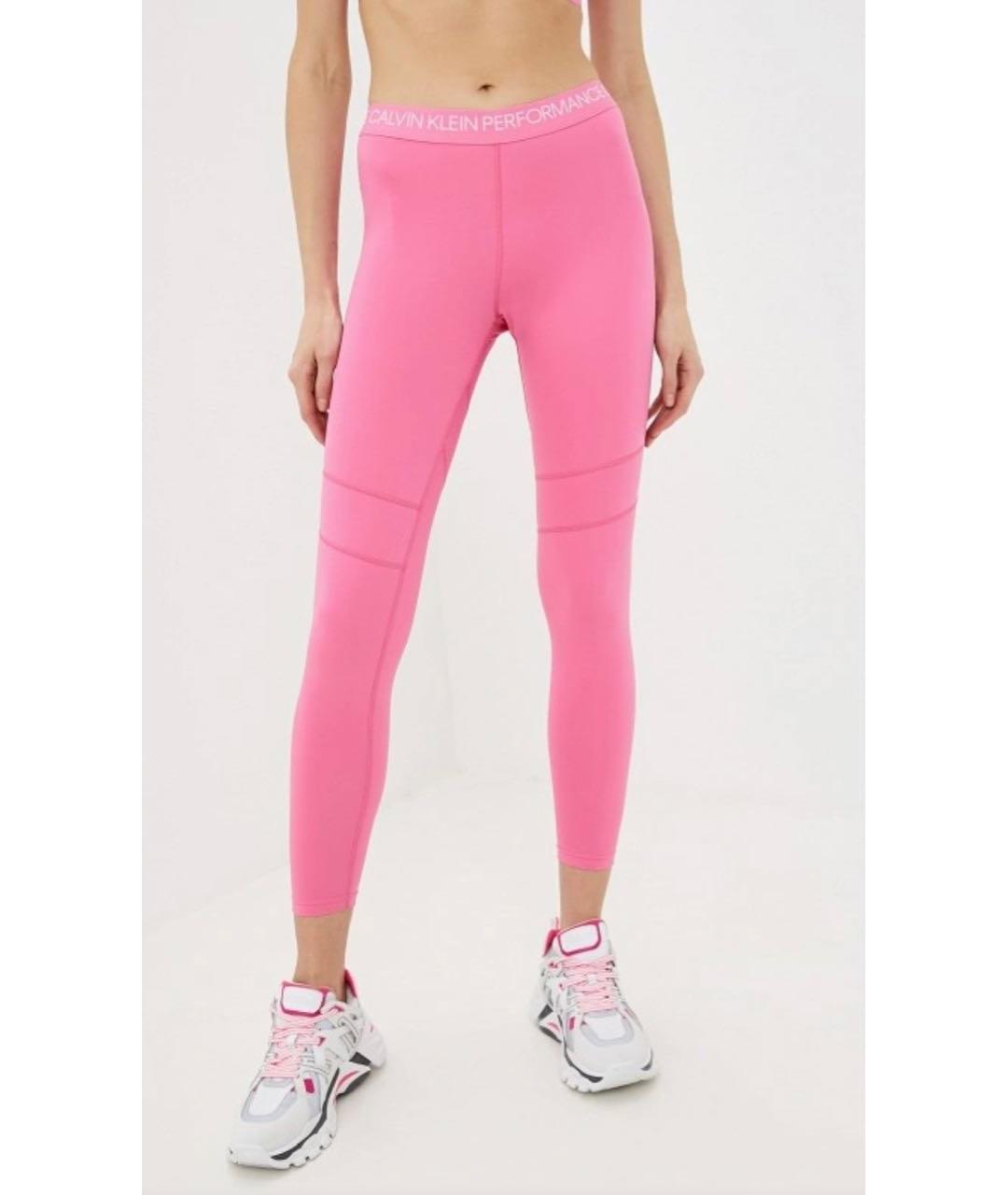 CALVIN KLEIN Розовые полиамидовые спортивные брюки и шорты, фото 2