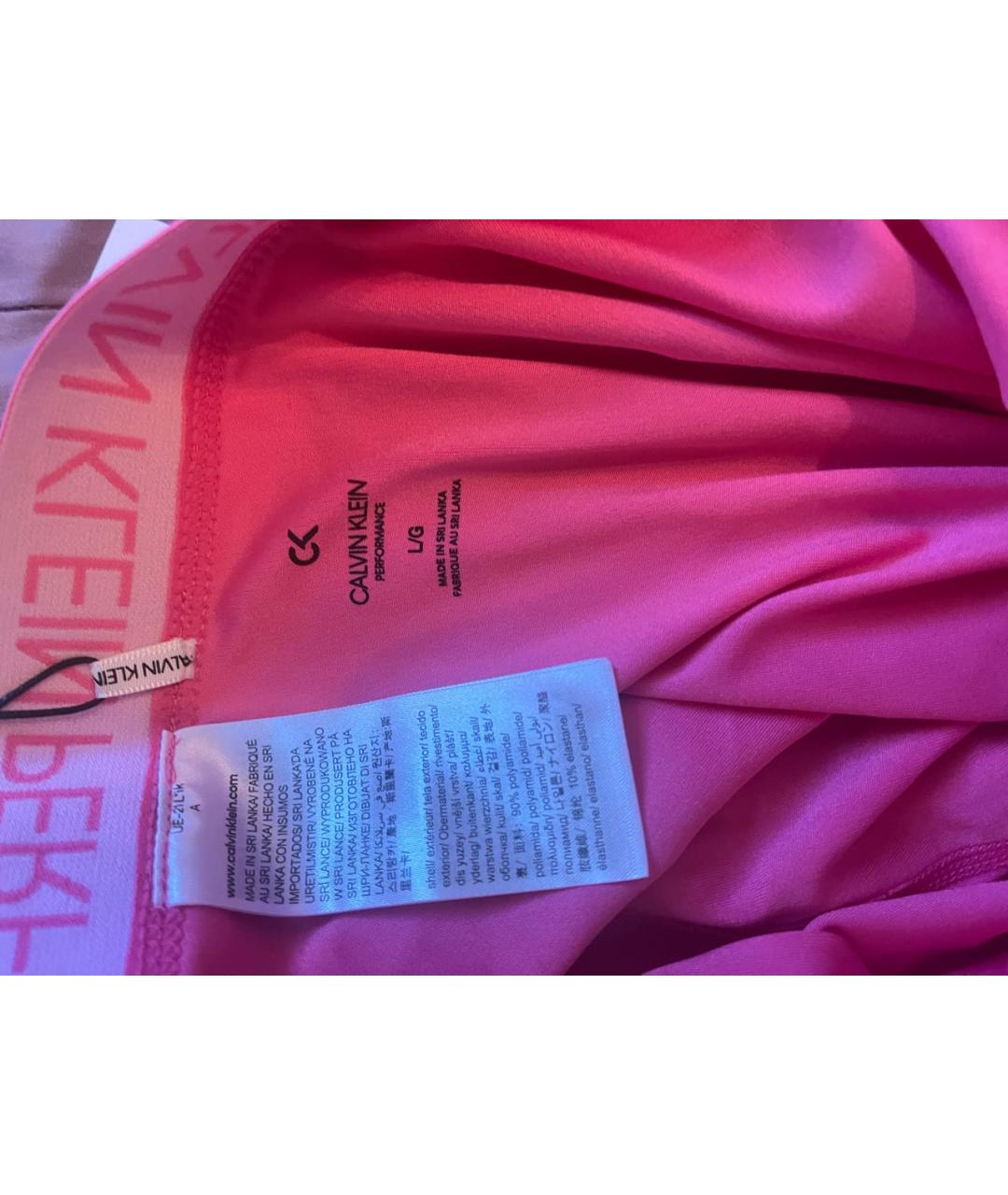 CALVIN KLEIN Розовые полиамидовые спортивные брюки и шорты, фото 6