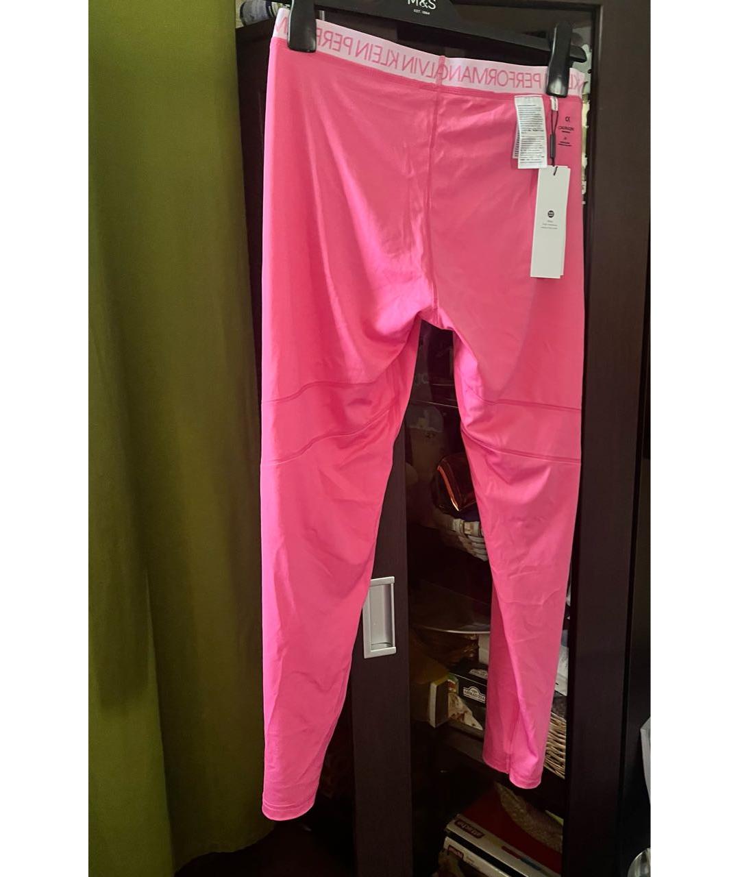 CALVIN KLEIN Розовые полиамидовые спортивные брюки и шорты, фото 8