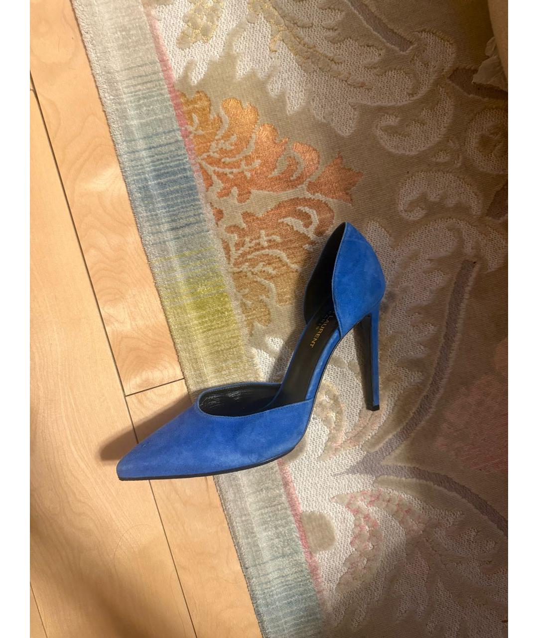 SAINT LAURENT Синие замшевые туфли, фото 6