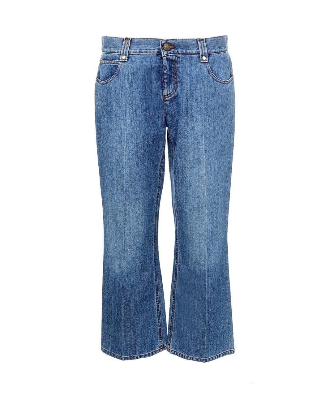 GUCCI Голубые хлопковые джинсы клеш, фото 9