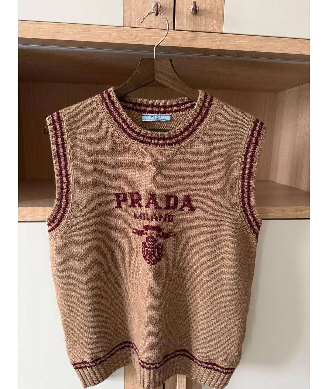 PRADA Бежевая шерстяная жилетка, фото 5