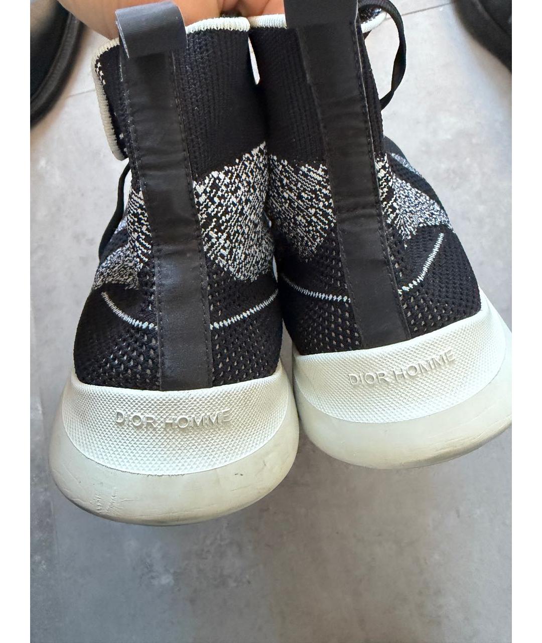 CHRISTIAN DIOR Черные текстильные высокие кроссовки / кеды, фото 4