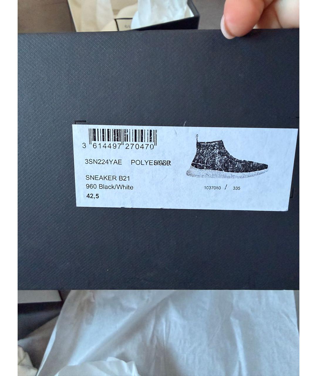 CHRISTIAN DIOR Черные текстильные высокие кроссовки / кеды, фото 6