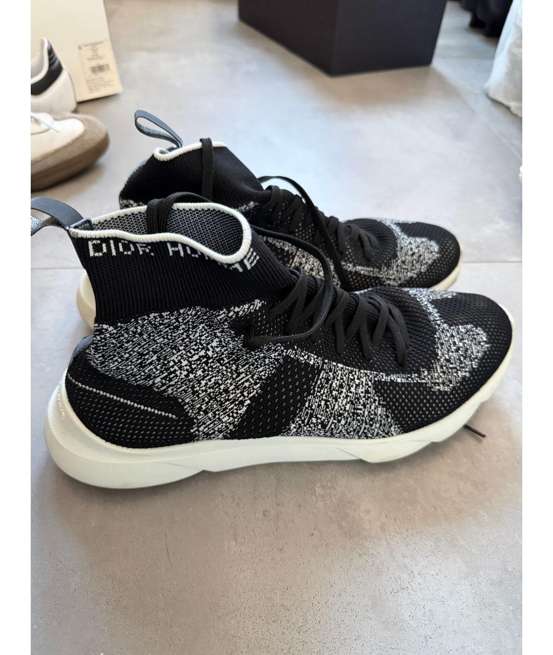 CHRISTIAN DIOR Черные текстильные высокие кроссовки / кеды, фото 8