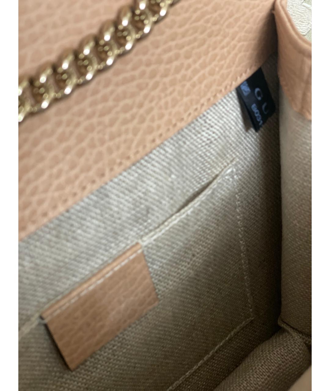 GUCCI Бежевая кожаная сумка через плечо, фото 6