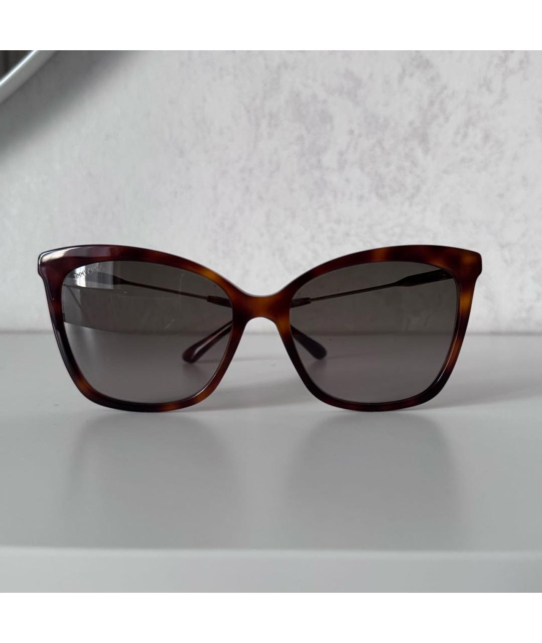 JIMMY CHOO Коричневые пластиковые солнцезащитные очки, фото 6