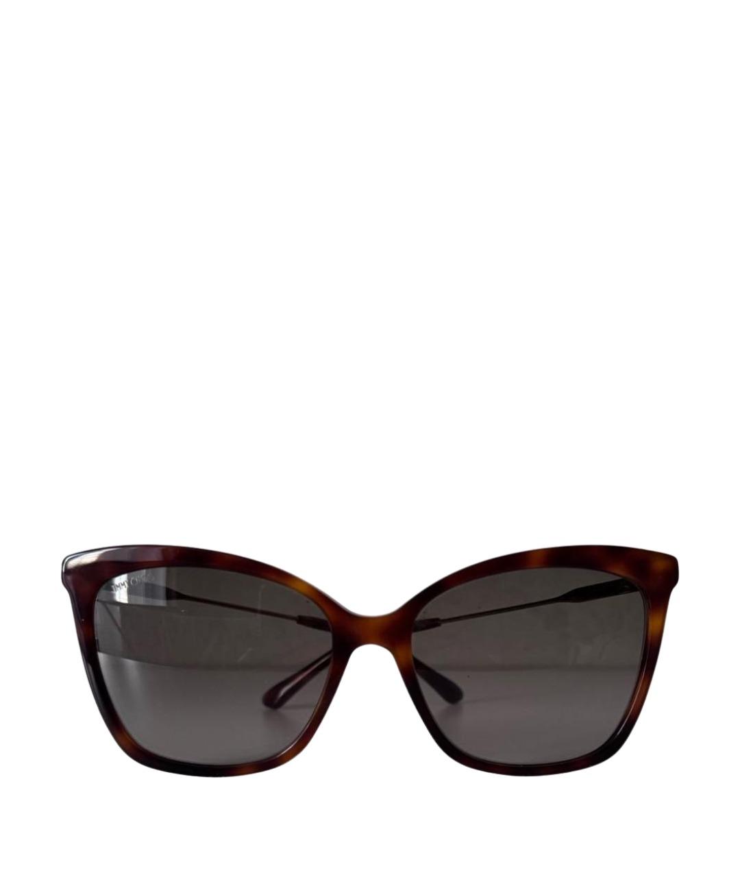 JIMMY CHOO Коричневые пластиковые солнцезащитные очки, фото 1