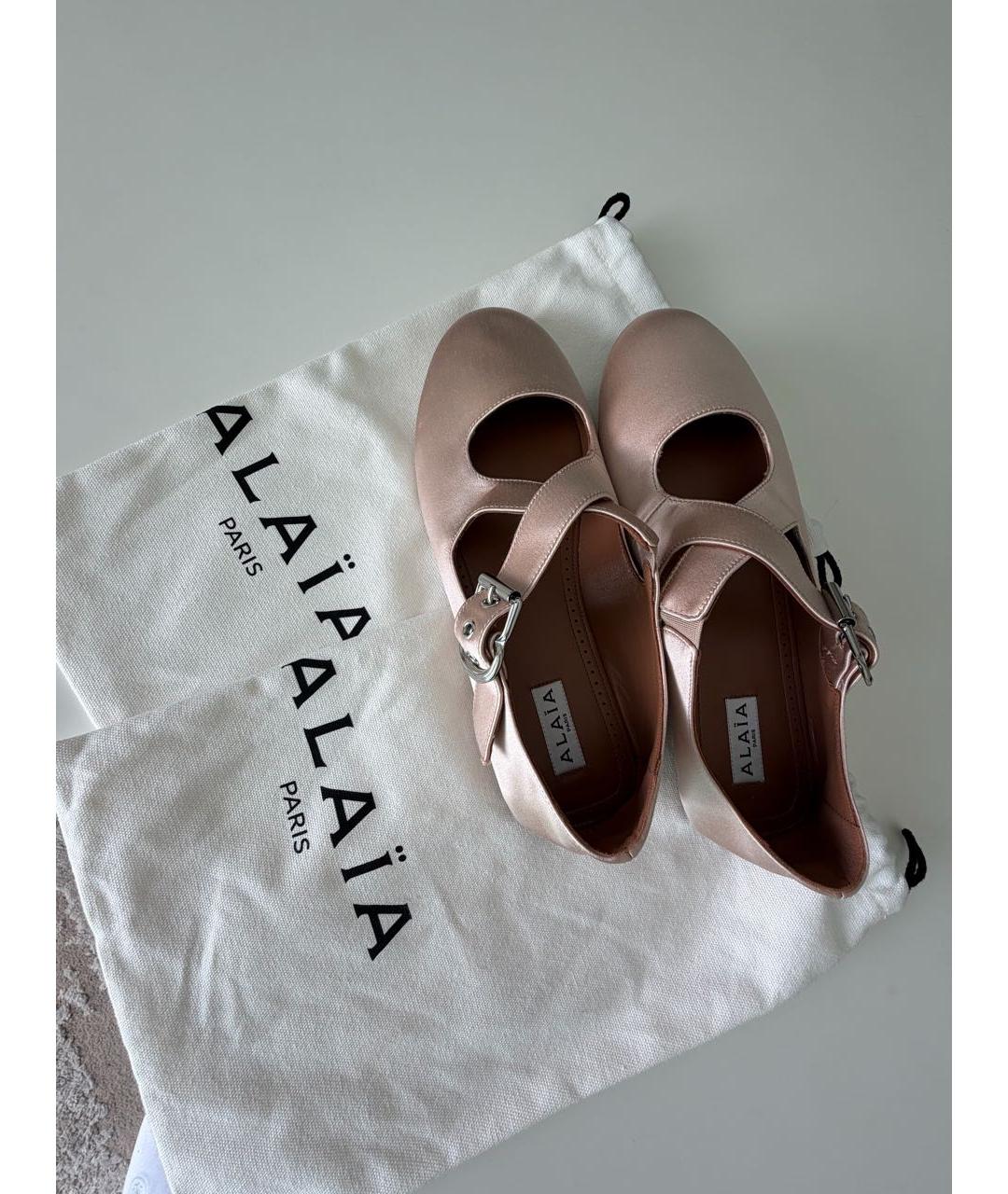 ALAIA Розовые текстильные балетки, фото 5