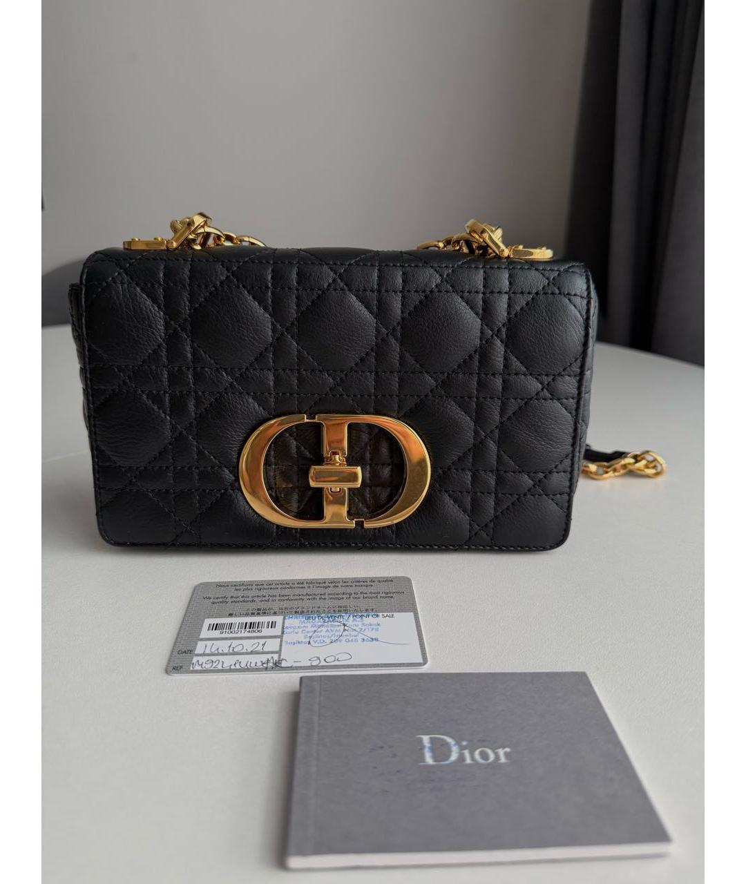 CHRISTIAN DIOR Черная кожаная сумка через плечо, фото 2
