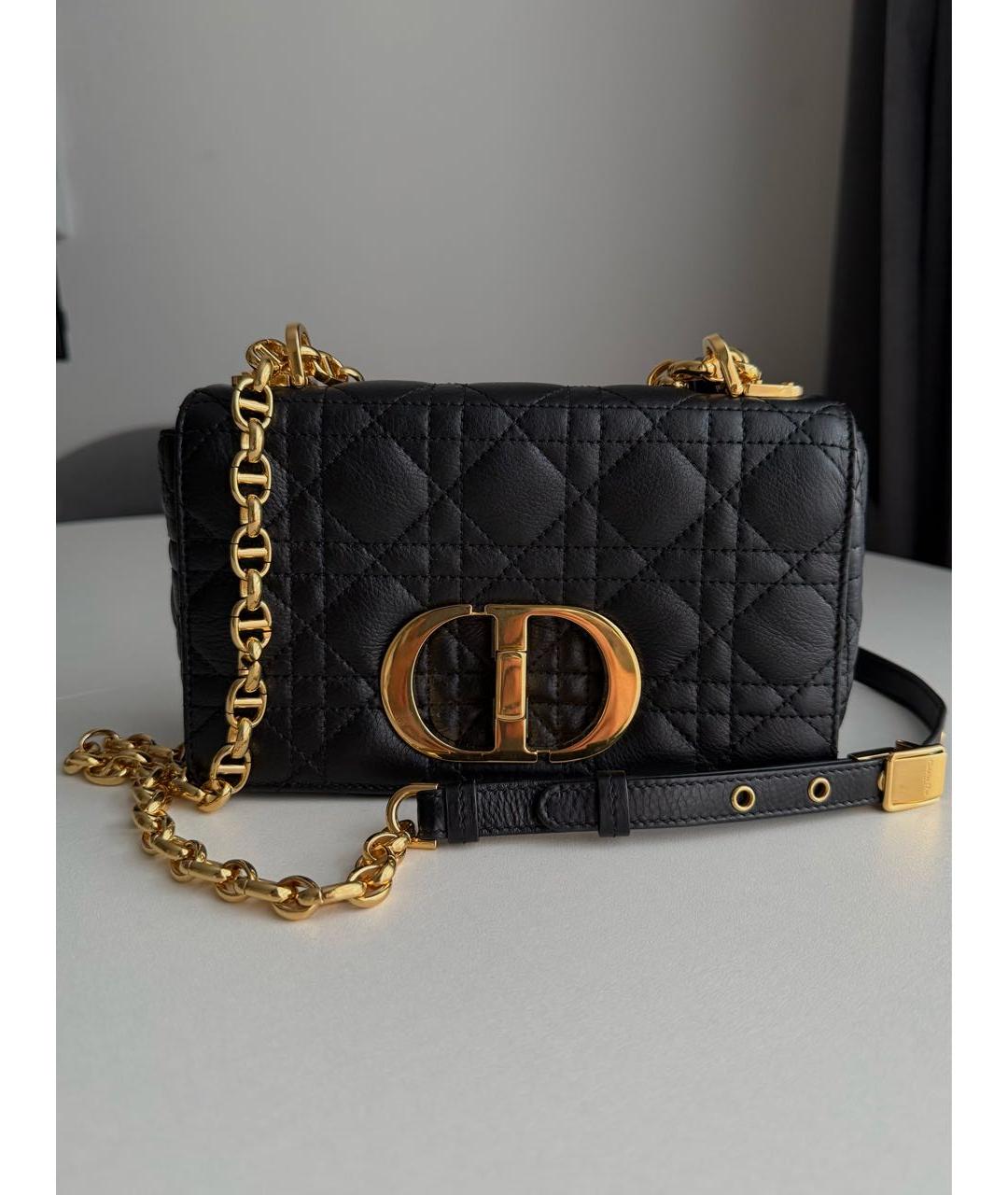 CHRISTIAN DIOR Черная кожаная сумка через плечо, фото 3