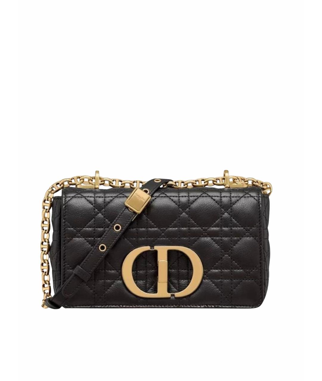 CHRISTIAN DIOR Черная кожаная сумка через плечо, фото 1