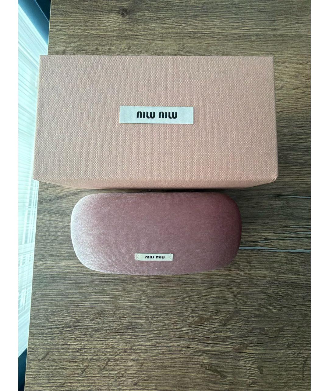 MIU MIU Розовые металлические солнцезащитные очки, фото 4