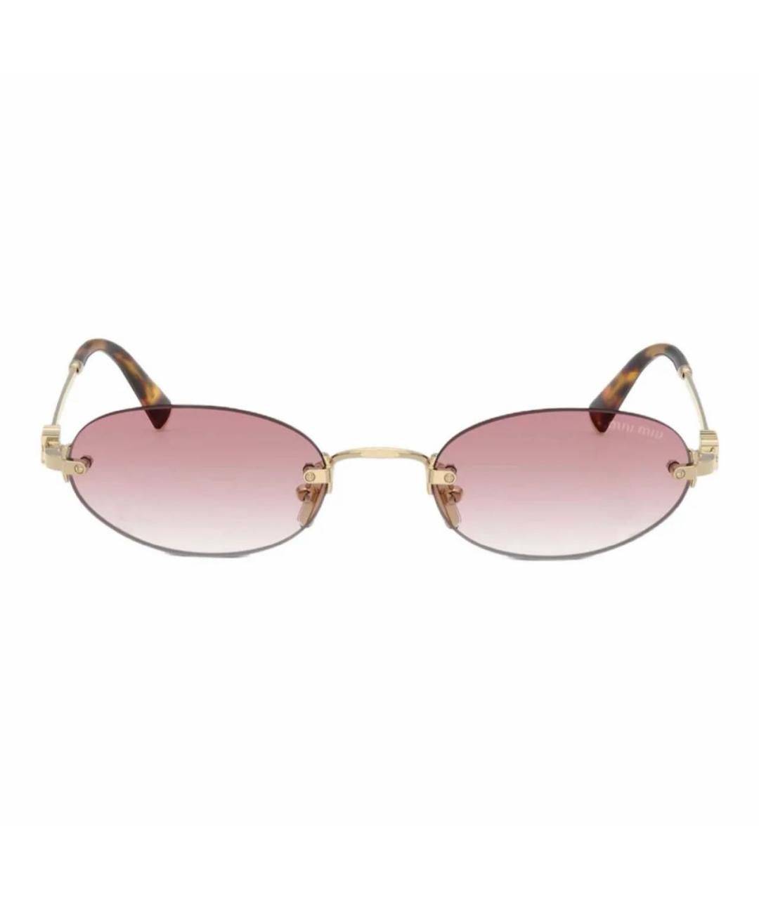 MIU MIU Розовые металлические солнцезащитные очки, фото 1