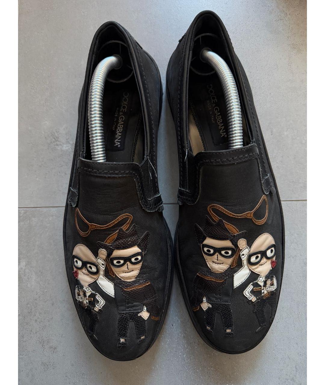 DOLCE&GABBANA Черные кожаные лоферы, фото 3