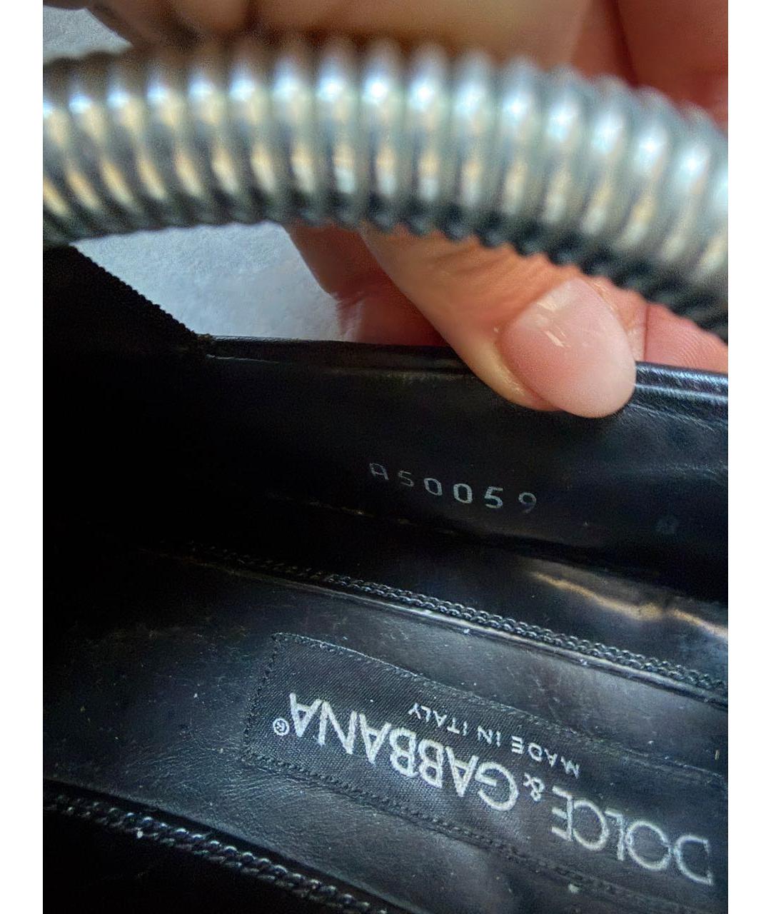 DOLCE&GABBANA Черные кожаные лоферы, фото 4