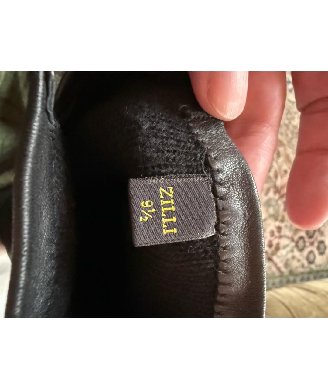 ZILLI Черные кожаные перчатки, фото 4